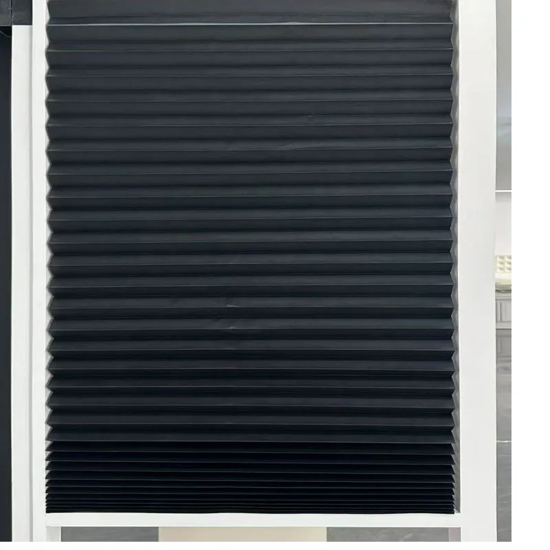 Black Pleated Paper Shades Temporary Household Installation Everyday Use