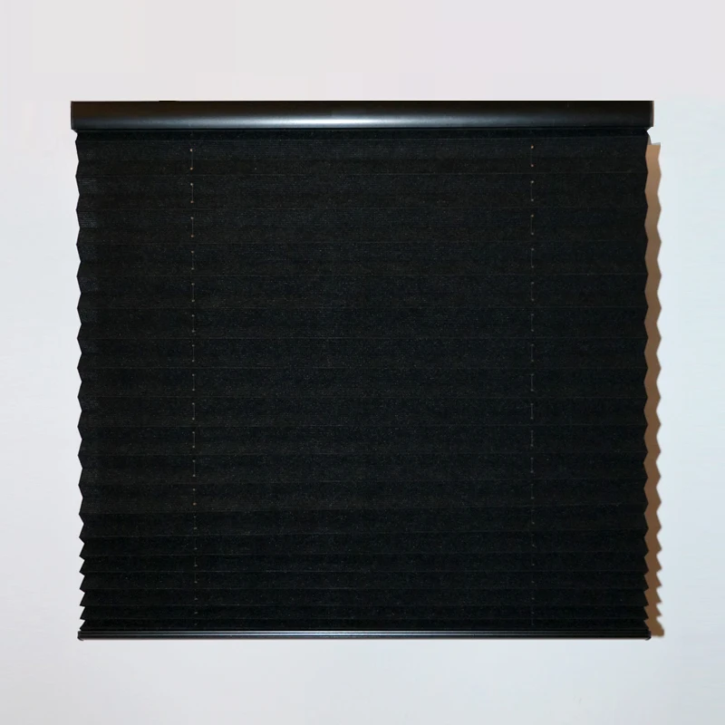 Black Pleated Shades Simple Style Built-In Vertical Pattern Factory Outlet