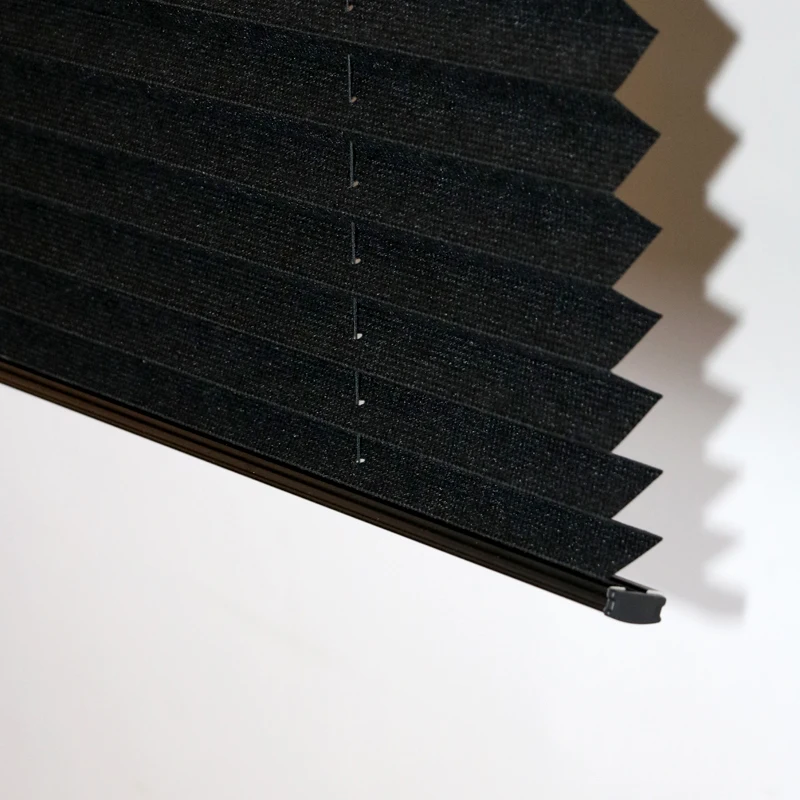 Black Pleated Shades Simple Style Built-In Vertical Pattern Factory Outlet - Image 2