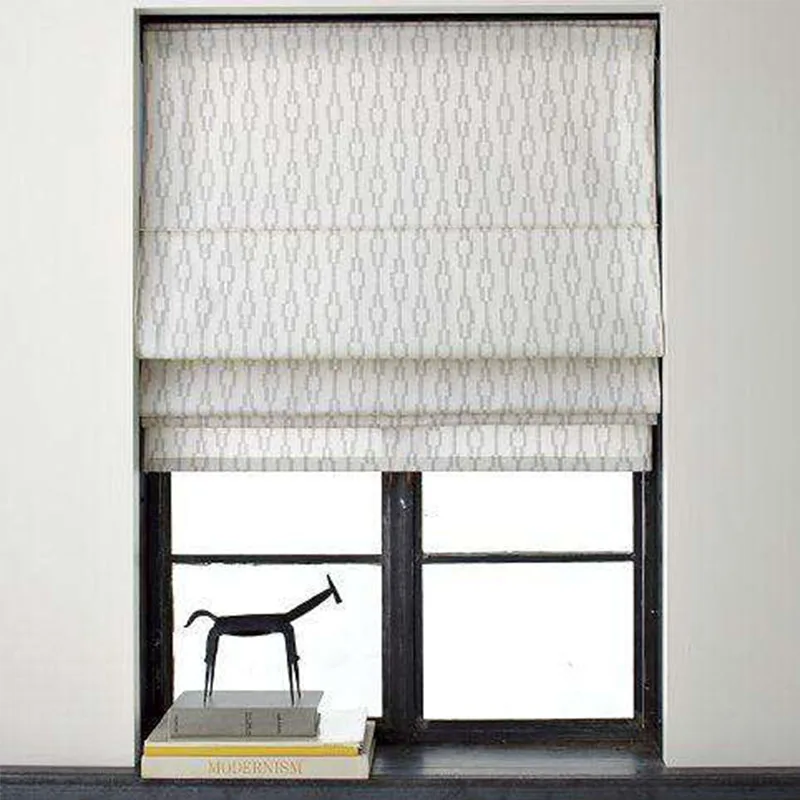Blackout Fabric Roman Shade Built-In Magnetic Blinds Vertical Pattern Pinhole Black - Image 5
