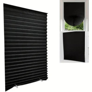 Blackout Pleated Blinds Black Window Shades Office Home Factory Supplier US UK
