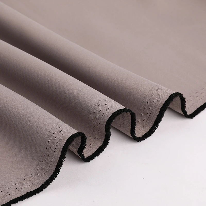 Blackout Twill Curtain Fabric 100 Percent Polyester Flame Retardant Black Yarn Woven - Image 4
