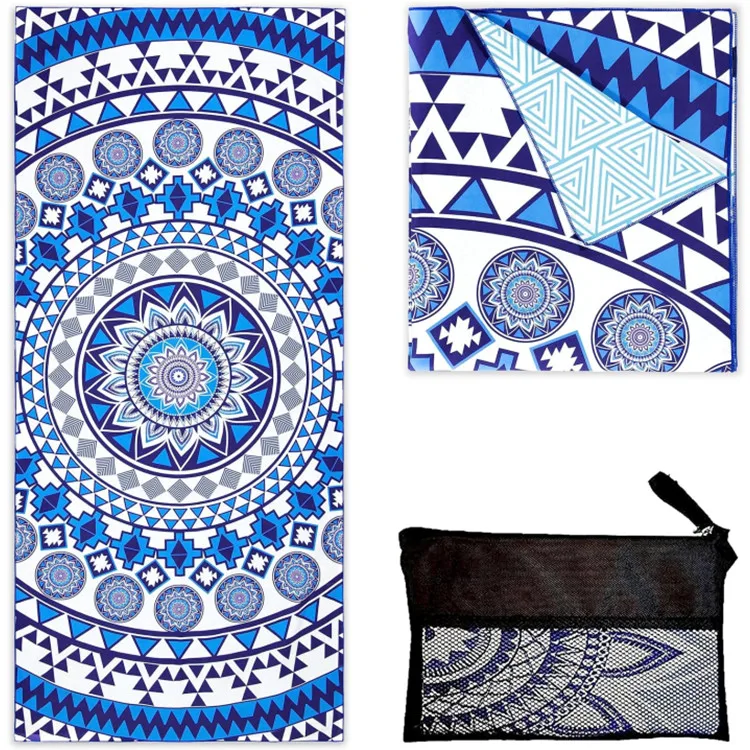 Bohemian Large Rectangle Beach Towel Custom Square Mesh Bag Printed Logo Summer - Image 2