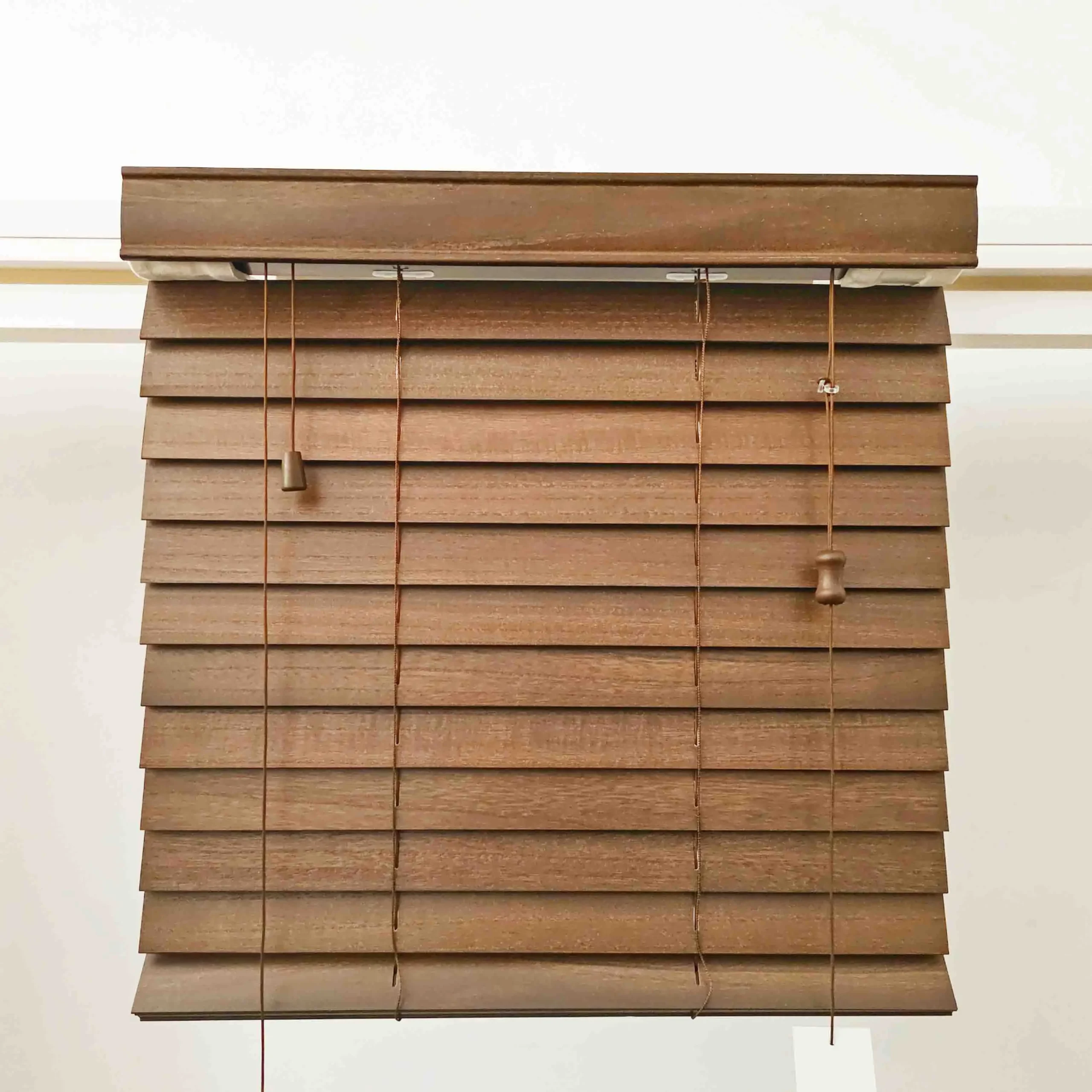 Built-In Wood Blinds Partially Cordless Venetian Shades for Balcony Office - Image 4