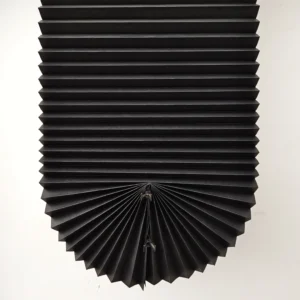 Built-in Black Temporary Pleated Paper Shades Vertical Pattern Window Blinds