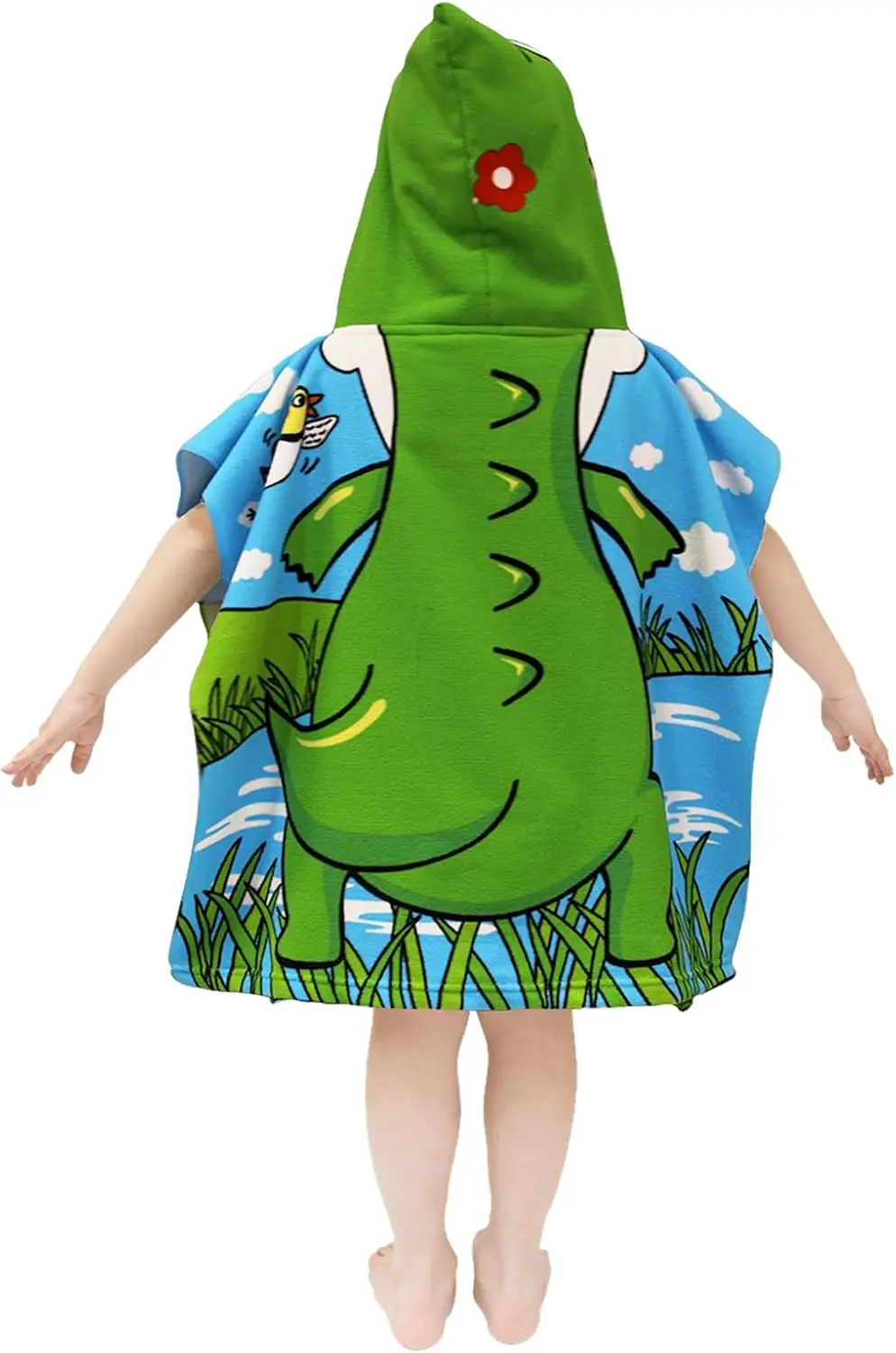 Bulk Wholesale Fast Drying Hooded Beach Poncho-High Absorbency Microfiber Animal Print Compact Foldable Absorbent Child-Proof - Image 2