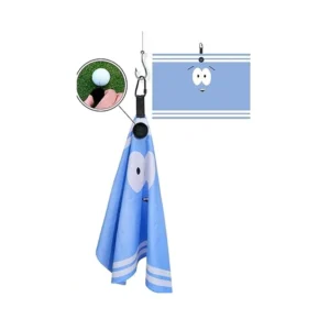 Cartoon Waffle Golf Towel with Magnetic Hook for Club Cleaning