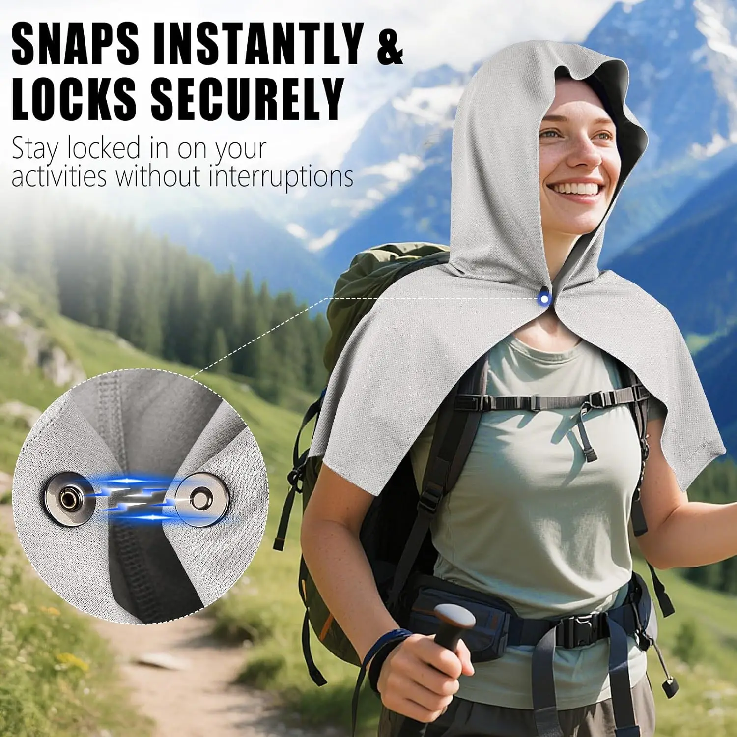 Cooling Towel Head Wrap with Ear Loops for Neck and Face Gym Sports Outdoor - Image 5