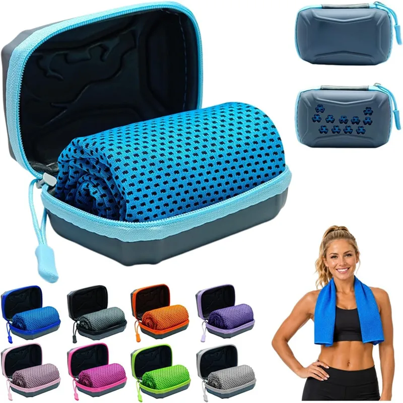 Cooling Towel with Storage Box Compressed Lightweight Quick-Dry Neck Towel for Sports Outdoors Fitness Hot Summer - Image 3
