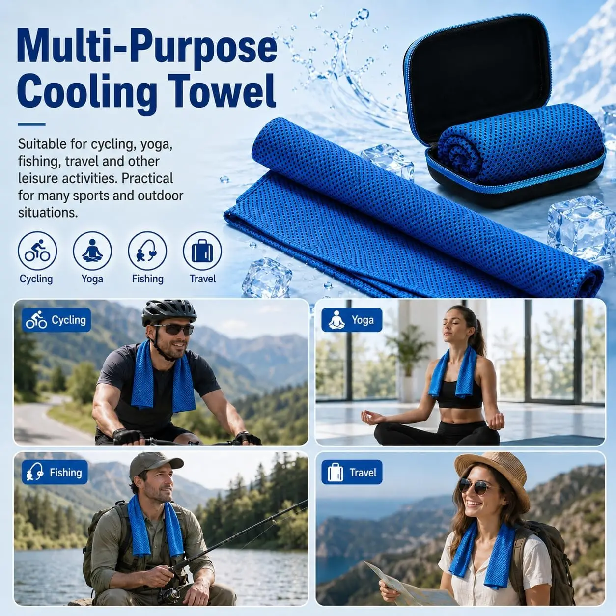 Cooling Towel with Storage Box Compressed Lightweight Quick-Dry Neck Towel for Sports Outdoors Fitness Hot Summer - Image 6
