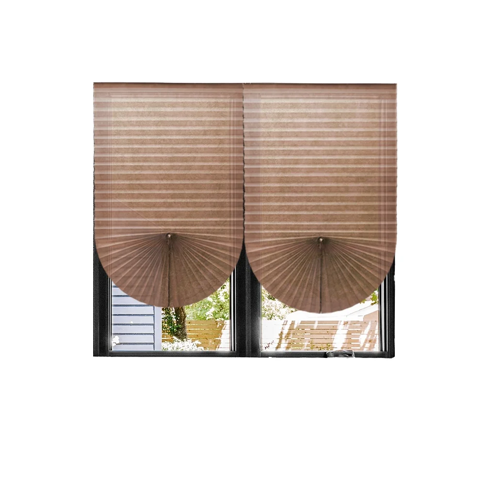 Cordless Pleated Blinds Built-in Paper Shade UV Blocking French Window Shades - Image 4