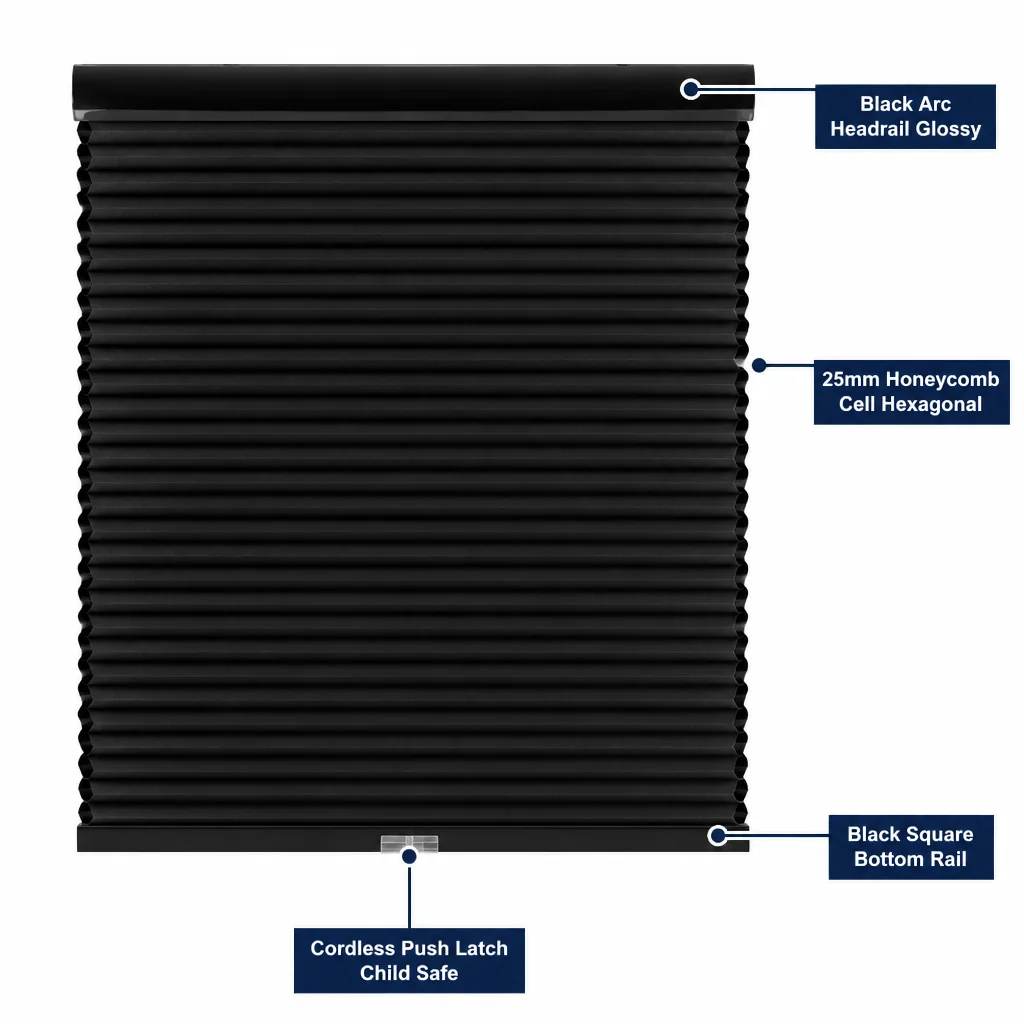 Cordless Polyester Honeycomb Blinds Full Blackout 25mm Cell Thermal Anti-UV - Image 6