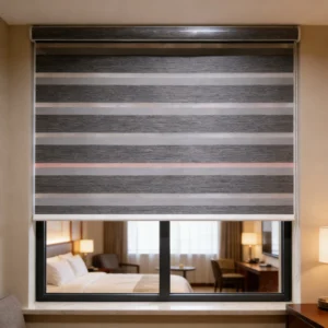Cordless Zebra Blinds Custom Size Light Filtering Dual Layer Roller Shades Home Office