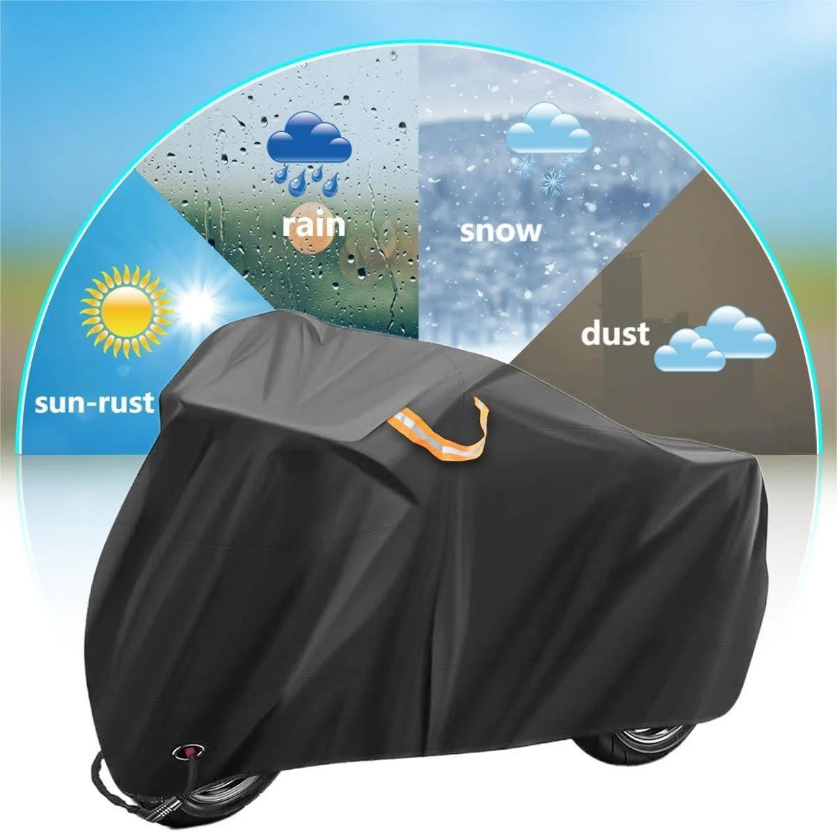 Cross-Border Motorcycle E-Bike Cover Thickened Four-Season Oxford Cloth Silver-Coated Waterproof - Image 2