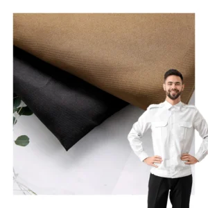 Custom 300D Polyester Gabardine Fabric Black Stretch Uniform Waterproof Anti-Static