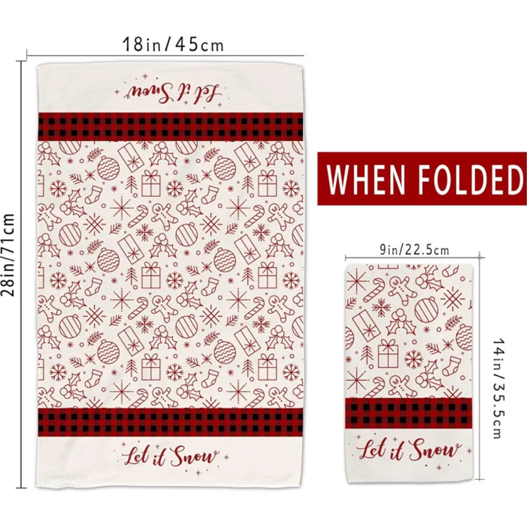 Custom Christmas Kitchen Tea Towel Double Printed Antimicrobial Lint-Free - Image 2