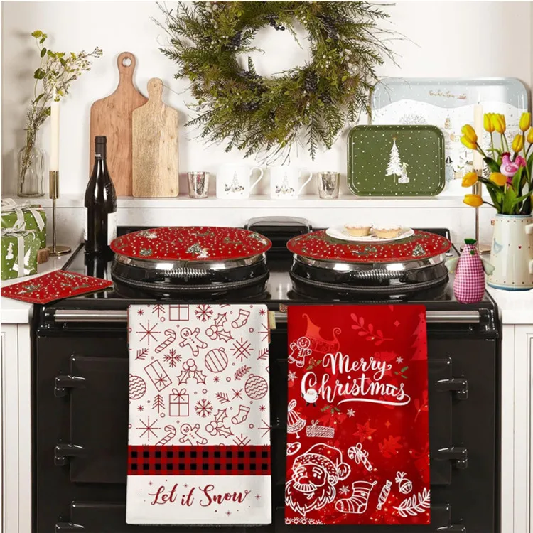 Custom Christmas Kitchen Tea Towel Double Printed Antimicrobial Lint-Free - Image 6