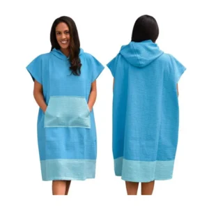 Custom Color Microfiber Hooded Beach Towel Poncho with Logo and Custom Bags