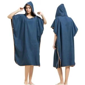 Custom Color Microfiber Logo Poncho Hooded Beach Towel Quick Dry Sand-Free Kids Adults
