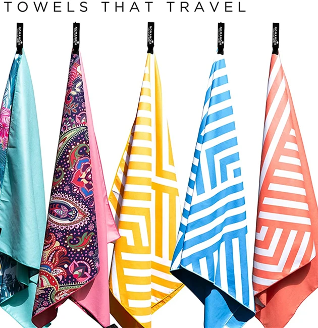 Custom Compressed Woven Microfiber Square Beach Towel Quick Dry Double Sided Printed Sports Pattern Light Weight Water - Image 3