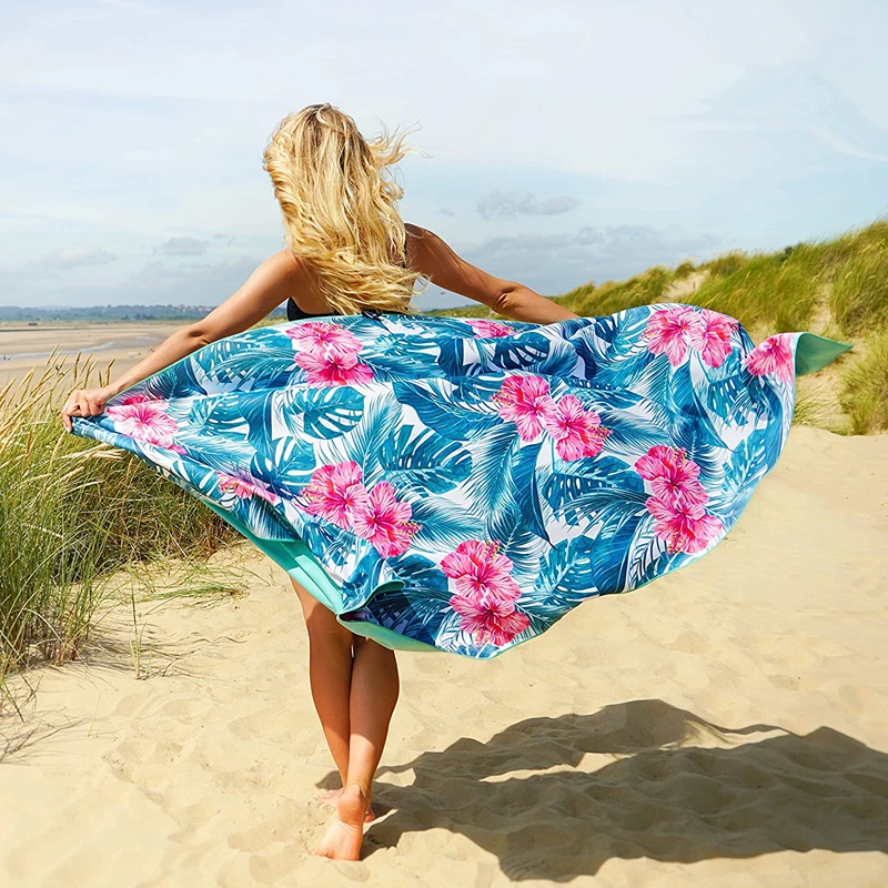 Custom Compressed Woven Microfiber Square Beach Towel Quick Dry Double Sided Printed Sports Pattern Light Weight Water - Image 5