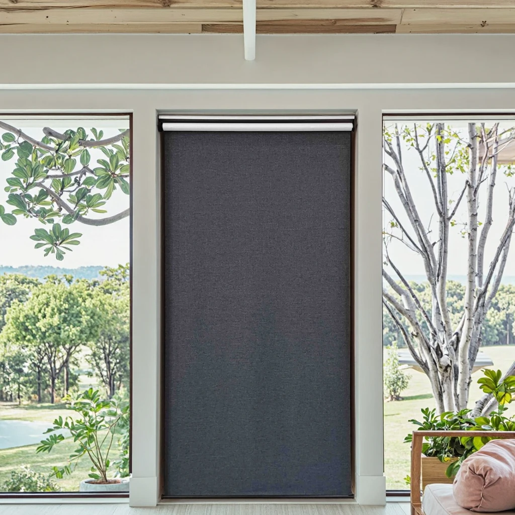 Custom Cordless Coastal Blind Built-In Pinhole Installation UV Blocking