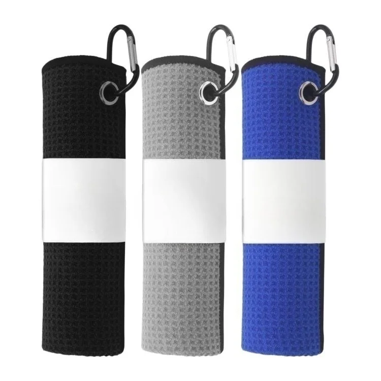 Custom Design Eco-Friendly Microfiber Quick-Dry Magnetic Golf Towel Waffle Weave Logo Gift - Image 2