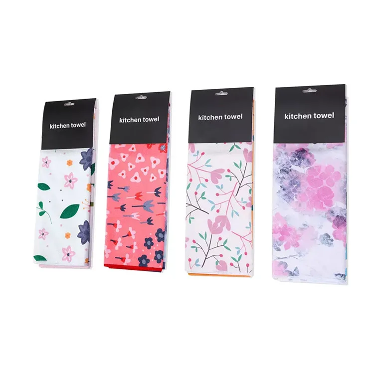 Custom Digital Print Compressed Microfiber Waffle Tea Towel Set Sublimation Quick-Dry Lightweight Kitchen