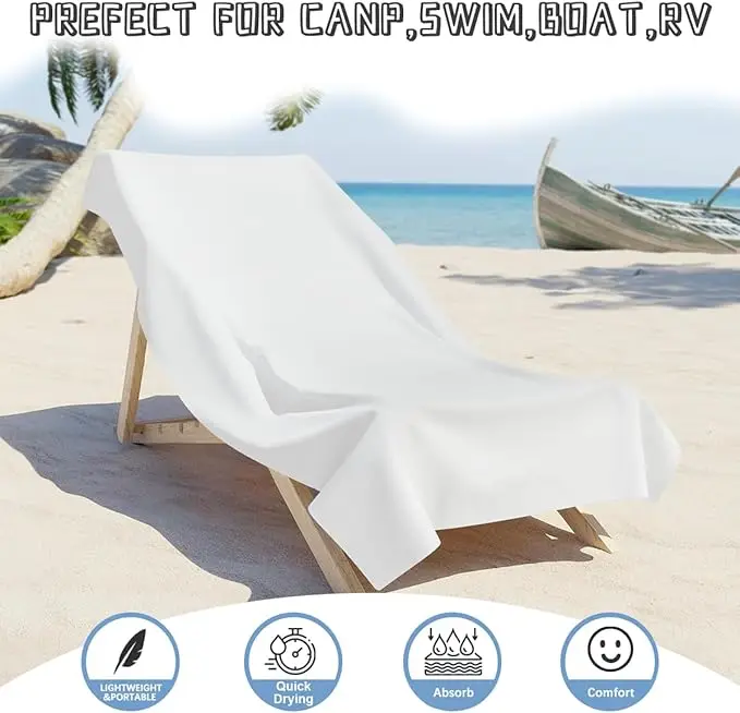 Custom Durable Microfiber Beach Towel Quick Dry Sandfree Lightweight Absorbent - Image 4