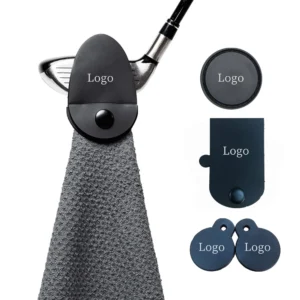 Custom Embroidered Logo Golf Towel Microfiber Waffle Magnet Clip Outdoor Ball Cleaning