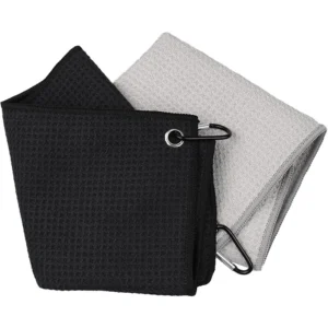 Custom Embroidered Logo Microfiber Golf Clip Towel Quick-Dry Antimicrobial Hypoallergenic