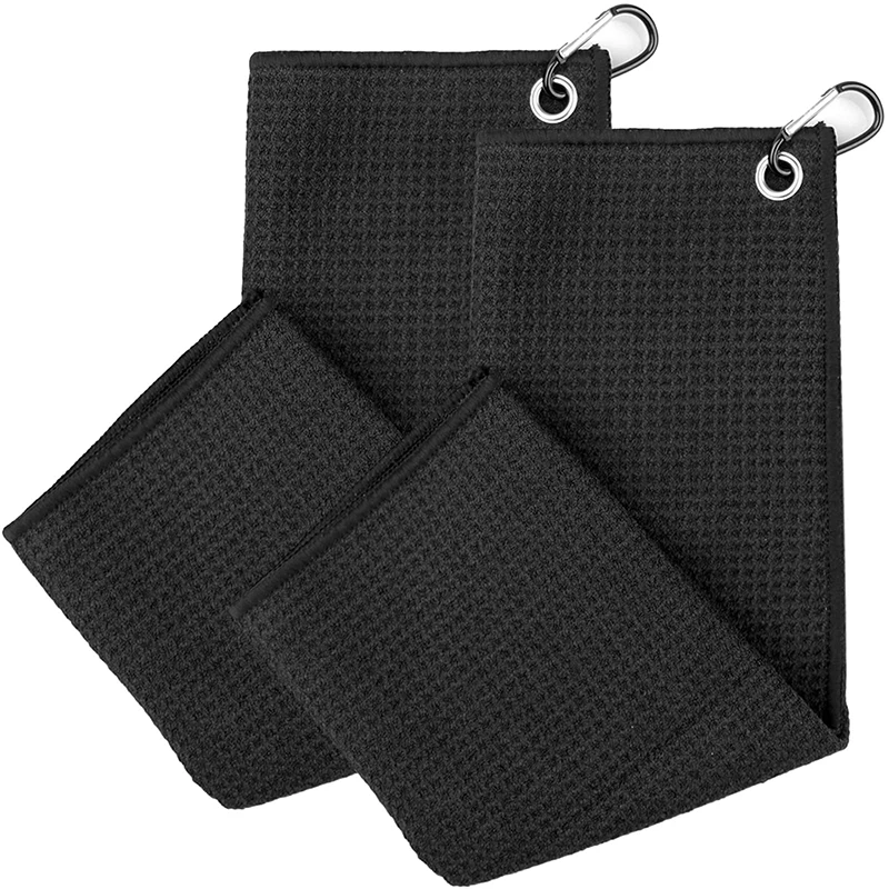 Custom Embroidered Logo Microfiber Golf Clip Towel Quick-Dry Antimicrobial Hypoallergenic - Image 2