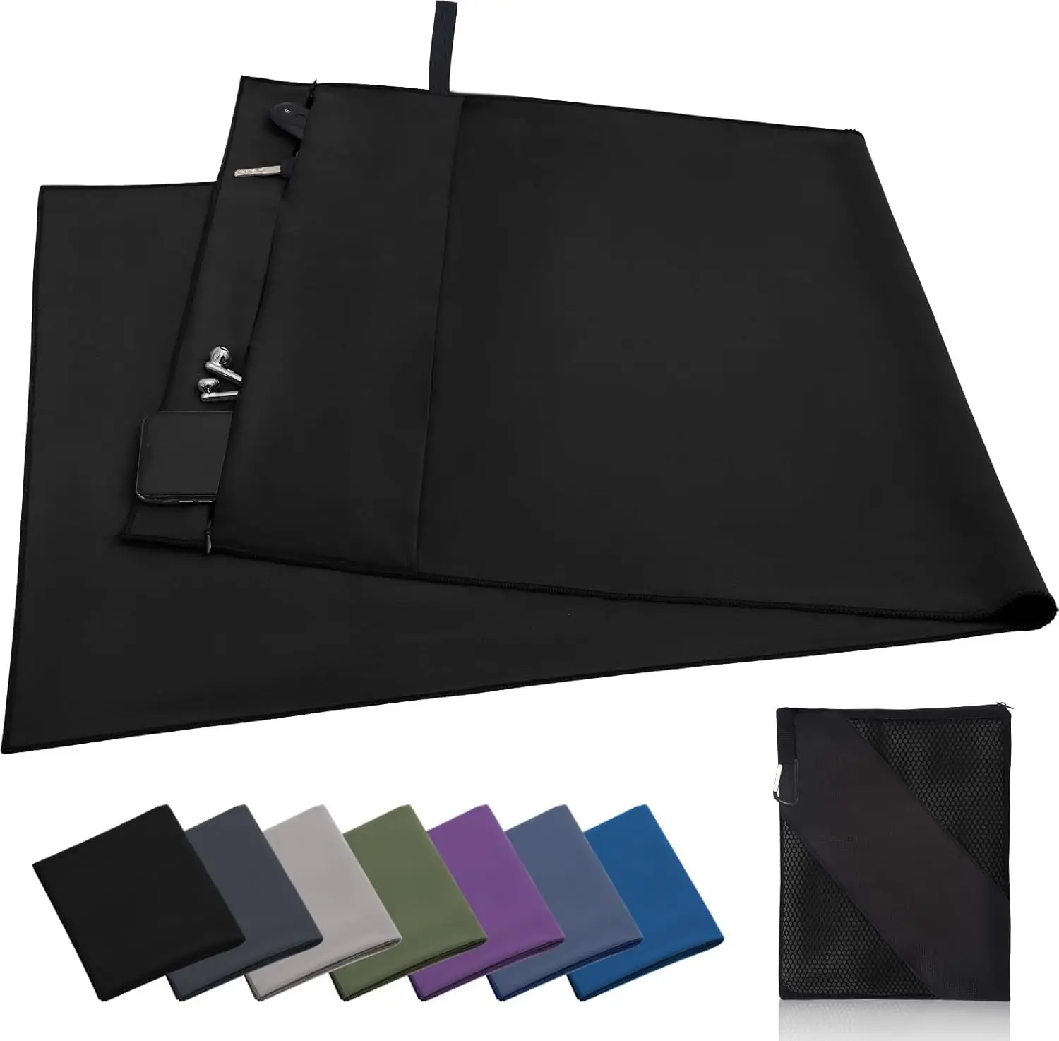 Custom Fitness Woven Microfiber Sport Towel Quick-Dry Antibacterial Lightweight Sweat Absorbent Instantly Cooling Solid Color