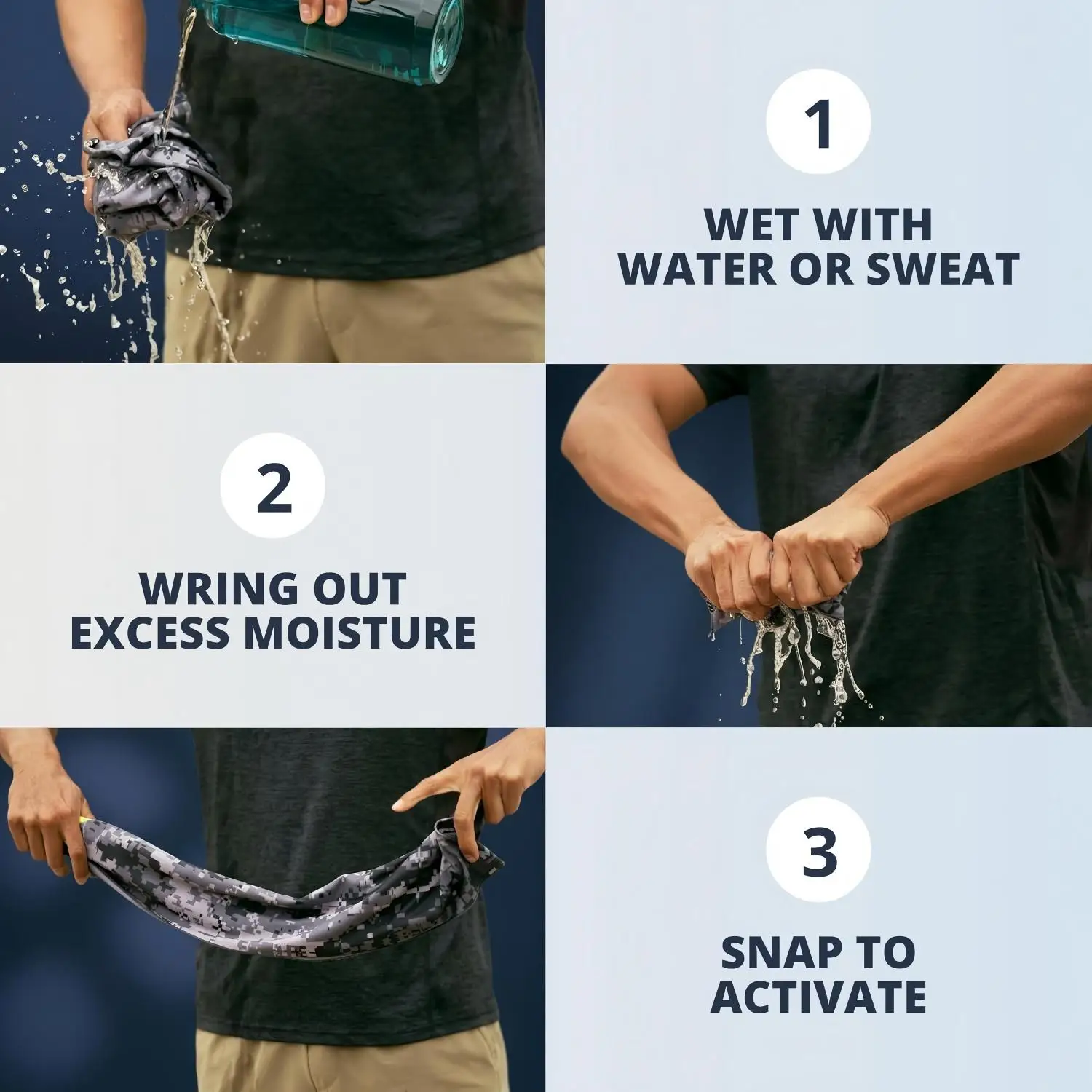 Custom Fitness Woven Microfiber Sport Towel Quick-Dry Antibacterial Lightweight Sweat Absorbent Instantly Cooling Solid Color - Image 3