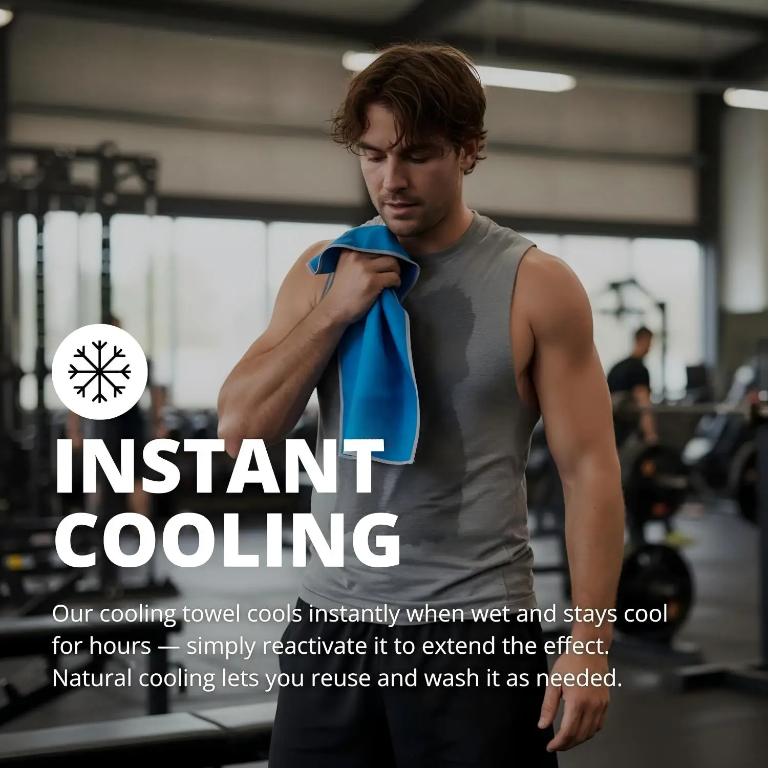 Custom Fitness Woven Microfiber Sport Towel Quick-Dry Antibacterial Lightweight Sweat Absorbent Instantly Cooling Solid Color - Image 5