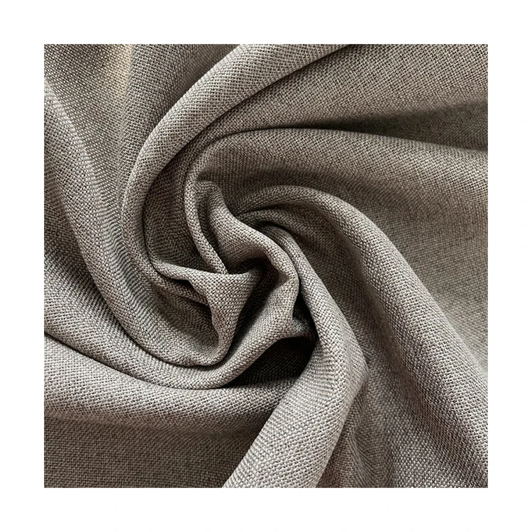 Custom High Quality 100 Percent Polyester Imitation Linen Backout Curtain Fabric Roller Blinds Plain Woven Breathable for Hotels