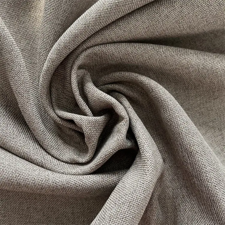 Custom High Quality 100 Percent Polyester Imitation Linen Backout Curtain Fabric Roller Blinds Plain Woven Breathable for Hotels - Image 2