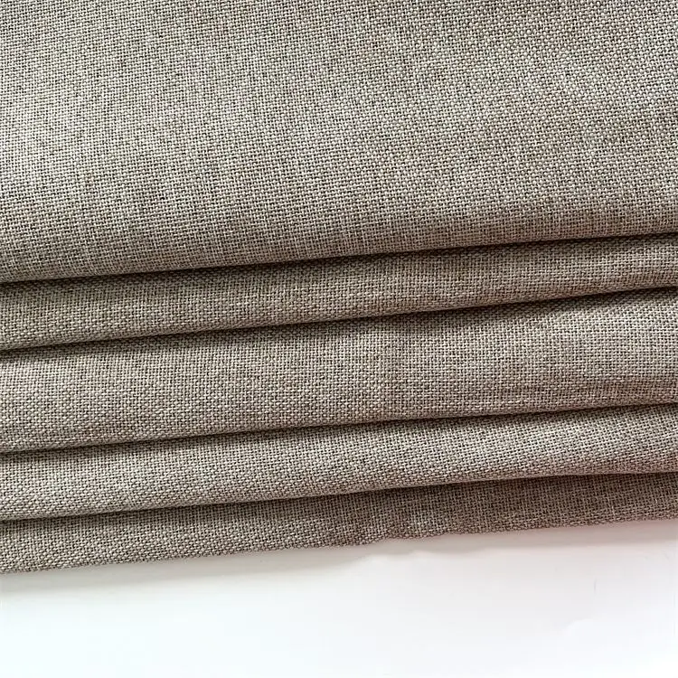 Custom High Quality 100 Percent Polyester Imitation Linen Backout Curtain Fabric Roller Blinds Plain Woven Breathable for Hotels - Image 5