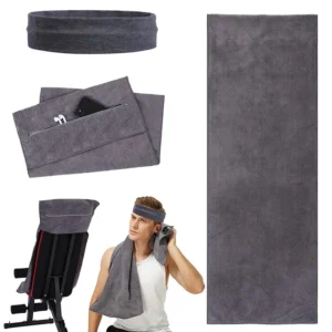 Custom Hooded Microfiber Gym Towel with Logo Quick-Dry Sand Free Woven
