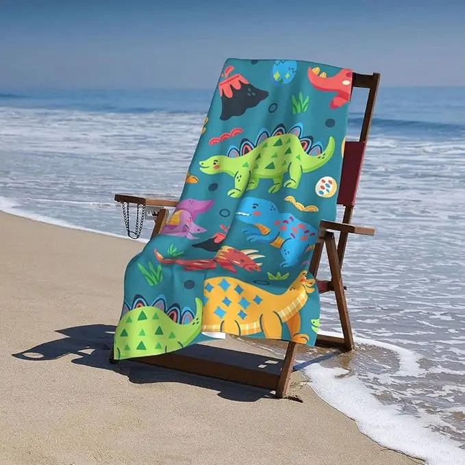 Custom Kids Microfiber Beach Towel Quick Dry Absorbent Cute Sport Gym Pool Towel - Image 3