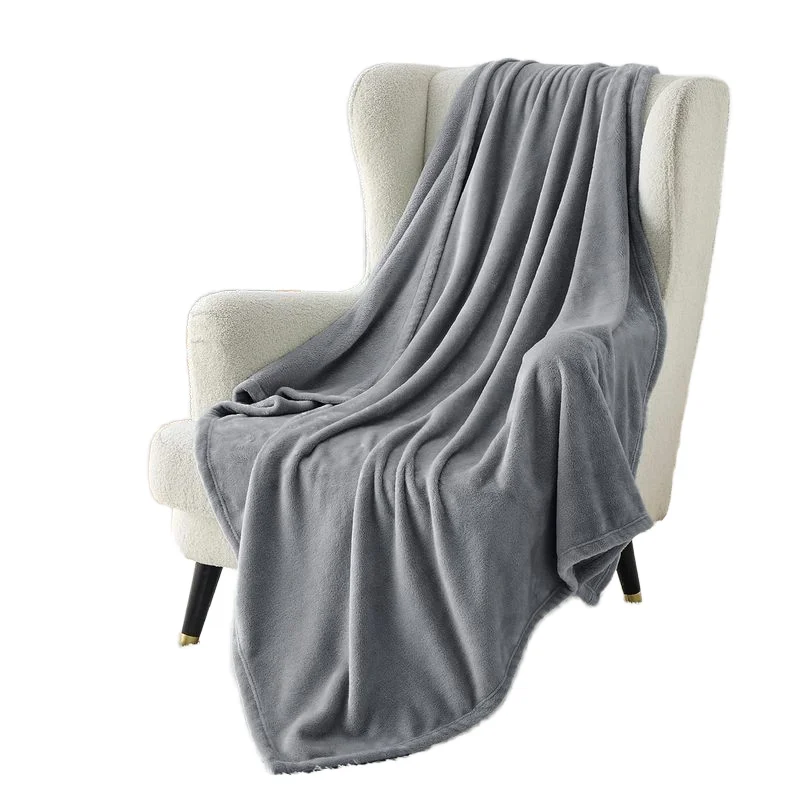 Custom Large Size Modern Knit Bedding Towel Flannel Fleece Blanket 100 Percent Polyester Warm Throw - Image 2