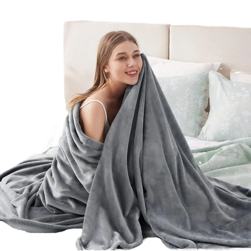 Custom Large Size Modern Knit Bedding Towel Flannel Fleece Blanket 100 Percent Polyester Warm Throw - Image 3