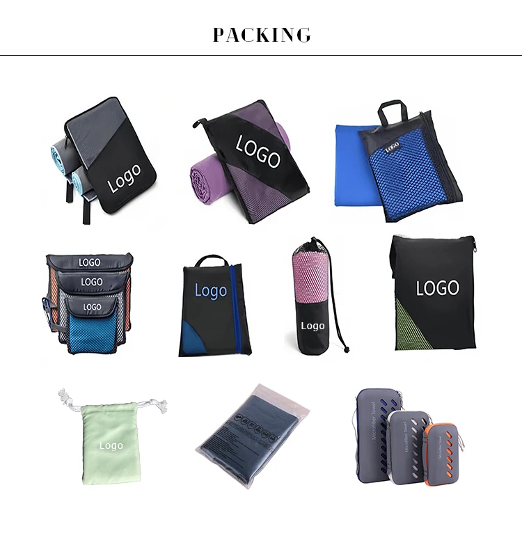 Custom Lightweight Microfiber Beach Towel Rectangle Quick-Dry Antibacterial Travel Bag Custom Size - Image 6