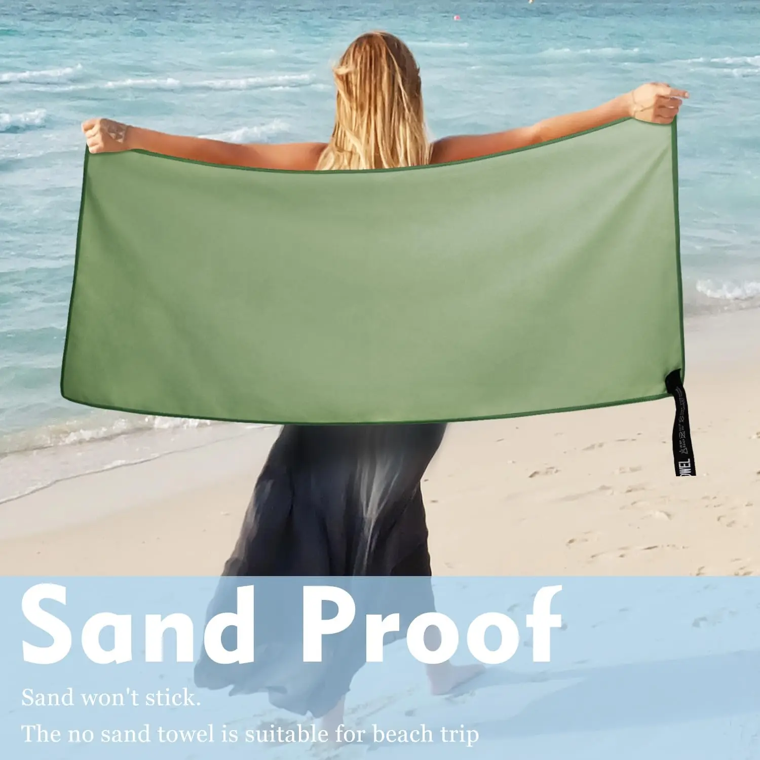 Custom Logo Antimicrobial Quick-Dry Microfiber Beach Towel Travel Yoga - Image 6