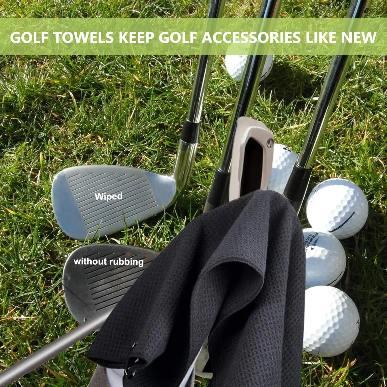 Custom Logo Golf Towel Microfiber Solid Color Ball Towel - Image 5