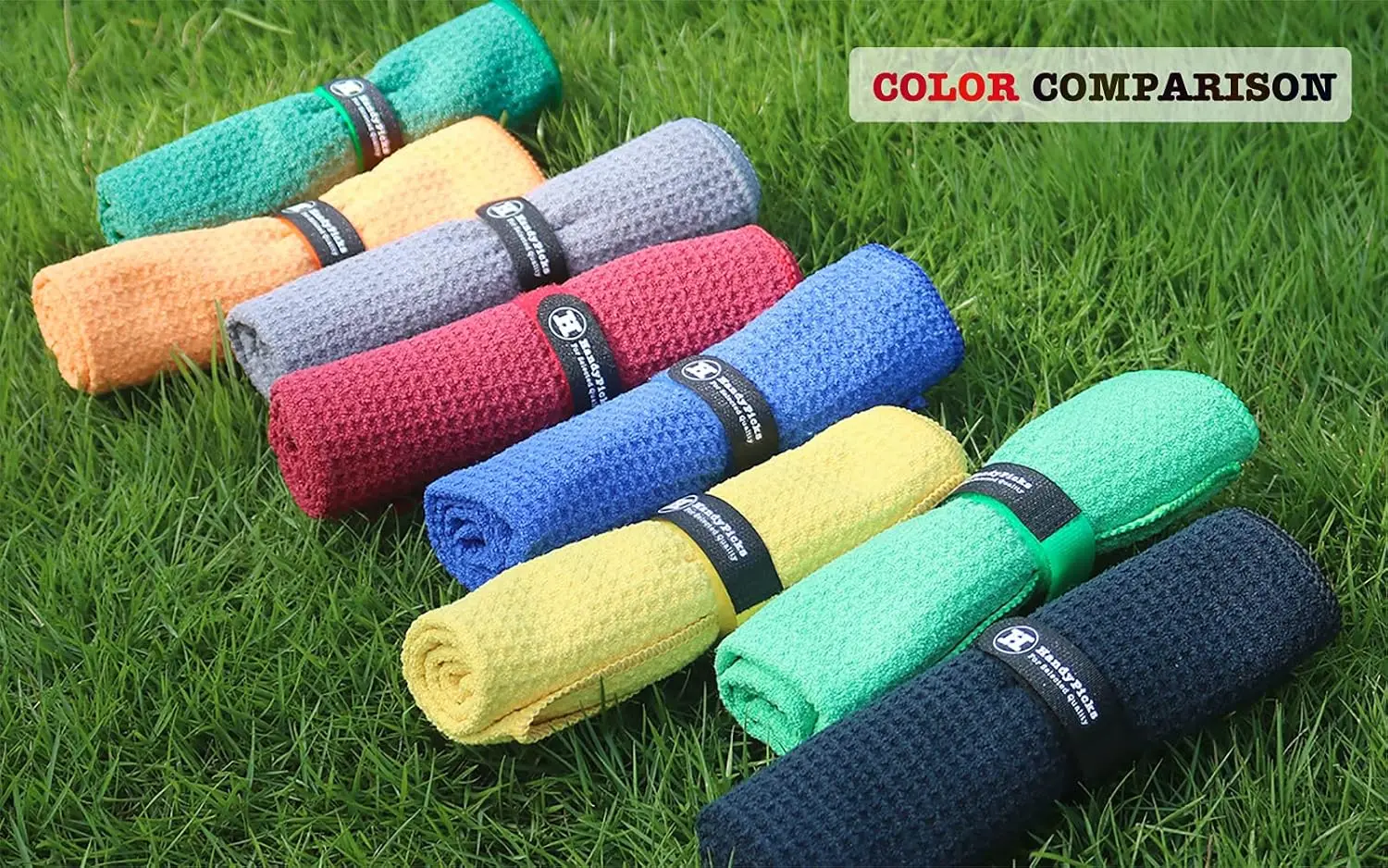 Custom Logo Golf Towel Microfiber Solid Color Ball Towel - Image 6