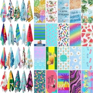 Custom Logo High-Absorbent Fade-Resistant Microfiber Suede Beach Towel Promotional Corporate Gift
