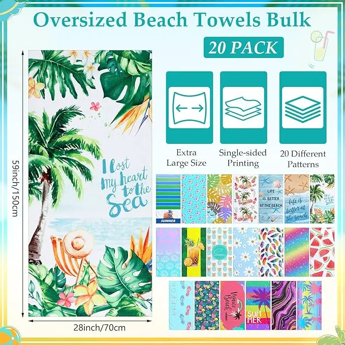 Custom Logo High-Absorbent Fade-Resistant Microfiber Suede Beach Towel Promotional Corporate Gift - Image 2
