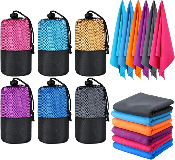 Custom Logo Large Microfiber Beach Towel Sand Free Antimicrobial Soft Summer