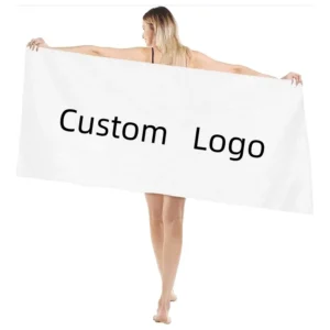 Custom Logo Microfiber Beach Towel Quick Dry Sand Free Lightweight Personalized Print